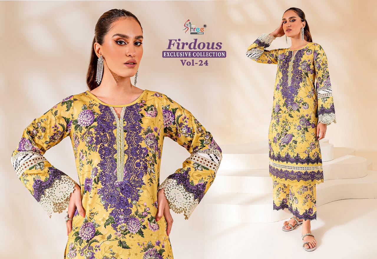 Shree Firdous Exclusive Collection Vol 24 Designer Wholesale Pakistani Suits
